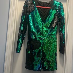 Haoduoyi Mermaid Iridescent Sequin Romper